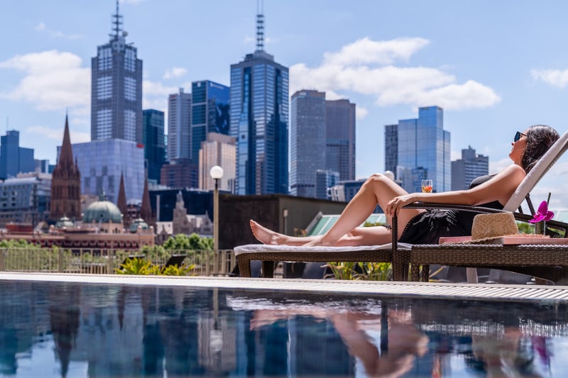 Swimming Pool Deck with Melbourne City View-1